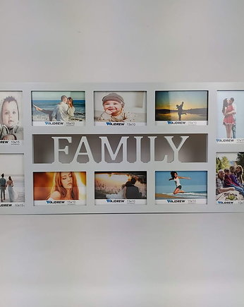 Multirama ramka na zdjęcie z napisem FAMILY mdf 10 zdjęć, Wajdrew