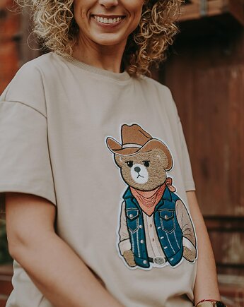 T-shirt oversize Kowboj Teddy dla mamy, BejbiStory