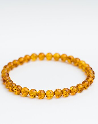 Bransoletka bursztyn koniakowy kulka regularna, AmberMal