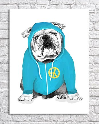 OBRAZ NA PŁÓTNIE -  60x80cm BULLDOG, LUdesign gallery