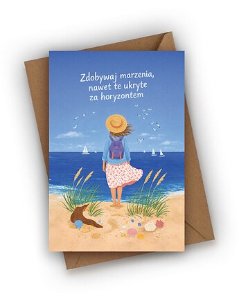 Kartka dla dziewczyny- Zdobywaj marzenia, nawet te ukryte za horyzontem, Czarna Owca Karteczki