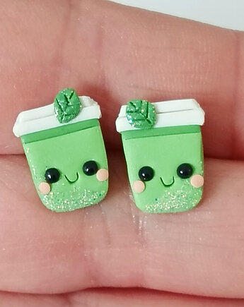 Zielone Kolczyki Zielona Herbata Matcha, OMIFIMO