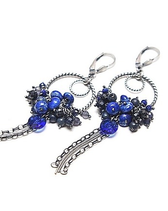 Kolczyki Ring /midnight blue/ , Katia i krokodyl