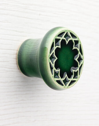 Gałka do mebli zieleń butelkowa,  wz.3, pracowniazona