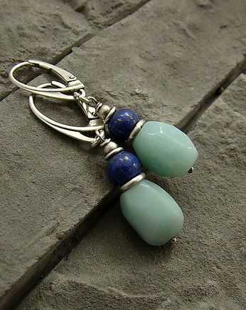 Kolczyki Amazonit i lapis lazuli, RayOfArt