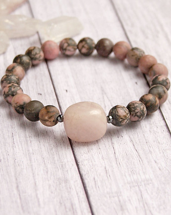 Miłość, optymizm - kwarc różowy, rodonit, kaktusia