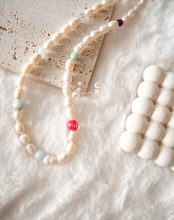 Naszyjnik z pereł naturalnych z kamieniami, Maybe Jwlr