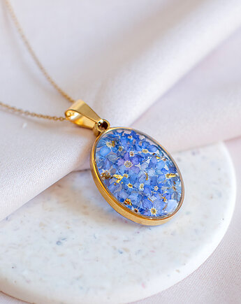 Wisiorek z niezapominajkami, nature gift