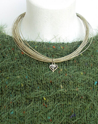 Zula Naszyjnik lniany z sercem No 1, galeria nuit