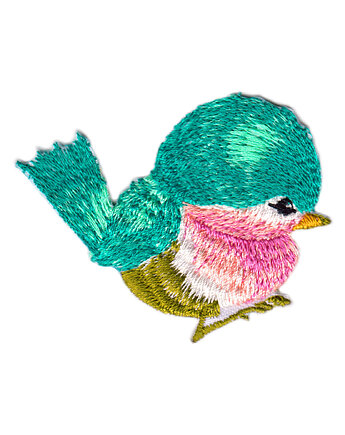 Naszywka naprasowanka PTASZEK termo haft dla dzieci 6,2x4,9cm, Wyszywane