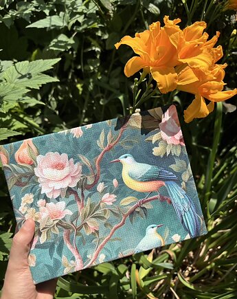Album na zdjęcia Szept ptaków z miękkiego weluru, Bookbinding by Susan
