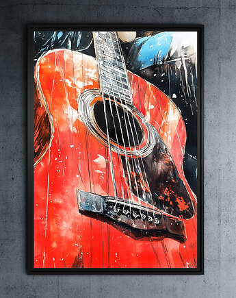 Czerwona Gitara  - grafika na plakacie, JBJart Justyna Jaszke