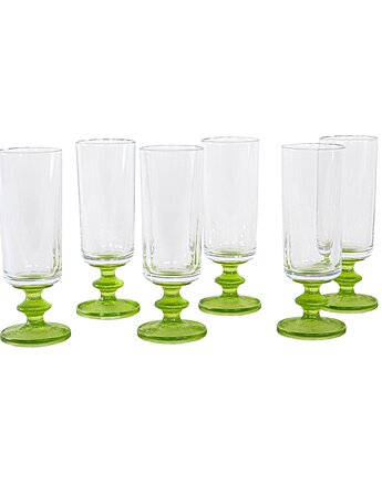 Zestaw sześciu kieliszków, włoski design, lata 70, produkcja: Włochy, Przetwory design