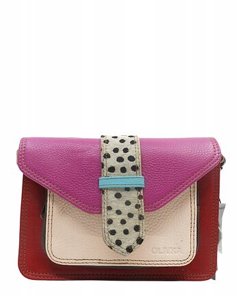 Torebka skórzana dwustronny odwracalny pasek damska listonoszka eko OLIVKA, Olivka Warsaw