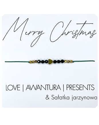 Świąteczna Bransoletka z kamieni naturalnych Hematyt, Szmaragd Nilu, karolina kosior