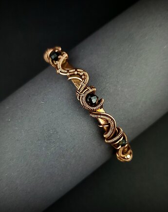 Bransoleta mankietowa  z turmalinem, Blue Pearl Art