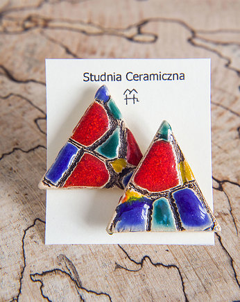 Kolczyki ceramiczne trójkąty, studnia ceramiczna