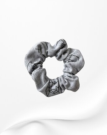 Gumka frotka scrunchie midi jelenie szara jasna, Zdunetti