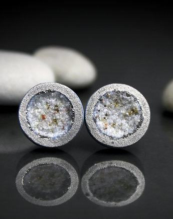 BALTIC 6mm/stal chirurgiczna/kolczyki porcelanowe UNIKAT