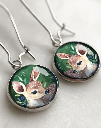 Baby Deer  kolczyki długie na imprezę, muamua design
