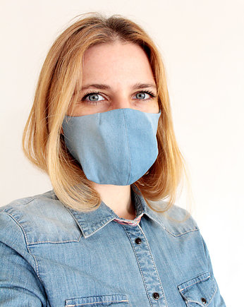 jeans damska solidna Maseczka ochronna profilowana, assembleage