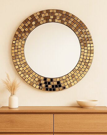 Lustro okrągłe 60cm złote dekoracyjne, różne wymiary., Lustro z pasją