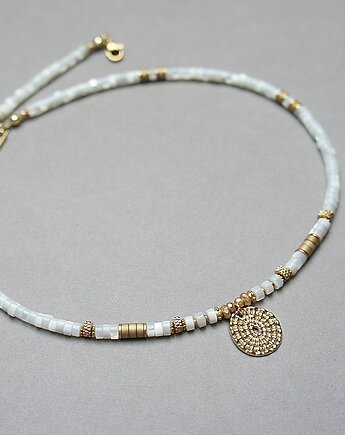 Muszla white /02.02.26/ choker - Szlachetna kolekcja, KiKa pracownia