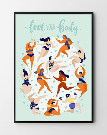 Love your body - plakat miętowy, HOG STUDIO
