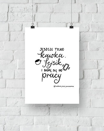Plakat Kawka Fejsik Praca, ładnie piszę pracownia