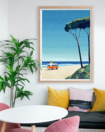 Plakat Nad morskim brzegiem - Wyprawa kamperem, minimalmill