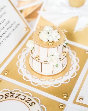 Pamiątka ślubu, exploding box, kartka, Papiernik