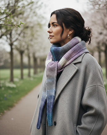 Ręcznie robiony duży ciepły miękki szalik komin Sophie vegan, splotomaniaa