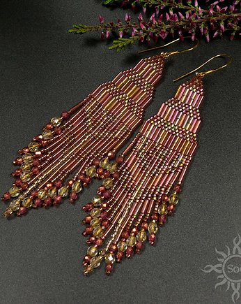 Yavan, różowo-złote "indiańskie" kolczyki, Sol