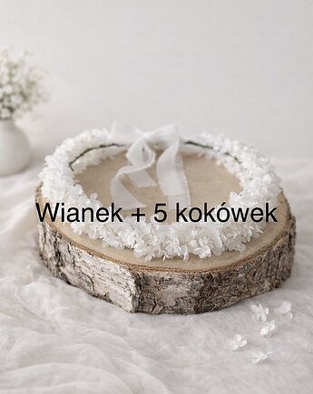 Wianek na głowę + 5 kokówek, Łąka