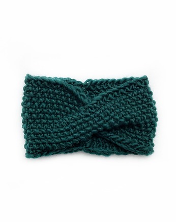 Lekka wełniana opaska damska zielona, Holy Alpaca Knit