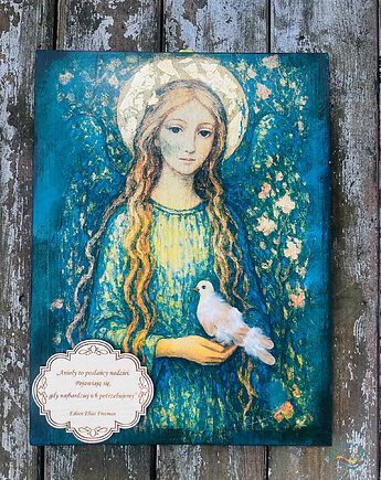 Anioł na desce 30 x 42 cm , Monique Art