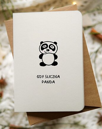 Zabawna kartka świąteczna, Boże Narodzenie, Gdy śliczna Panda, Pracownia Faramuszka