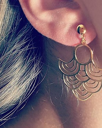 Cudowne kolczyki pozłacane boho wiszące, Czaki Bransoletki