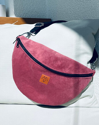 Nerka / torebka z weluru Mili Belt Bag M - różowa, Militu