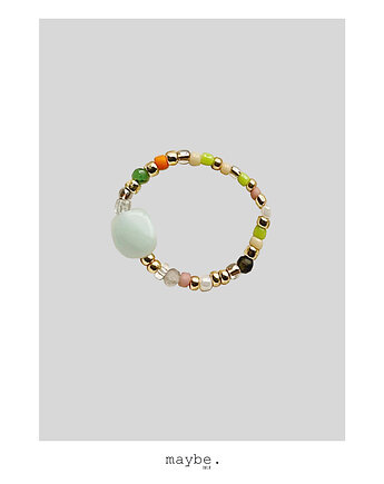 Mx&Mch pierścionek z larimarem zielonym, OSOBY - Prezent dla ukochanej