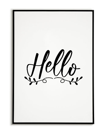 Plakat motywacyjny z napisem HELLO, Bajkowe Obrazki