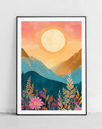 Plakat Kwiaty w świetle zachodu, Harvest Maison