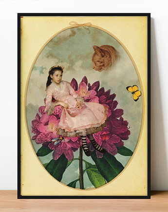 Plakat Fine Art giclee kolaż Alicja w Krainie Czarów, ma illustories
