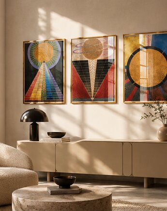 ZESTAW 3 PLAKATÓW  Hilma af Klint sztuka abstrakcyjna, black dot studio