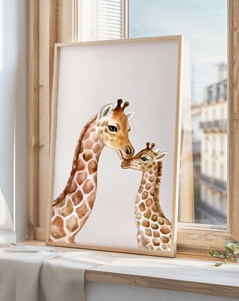 PLAKAT DLA DZIECKA safari  żyrafa, black dot studio