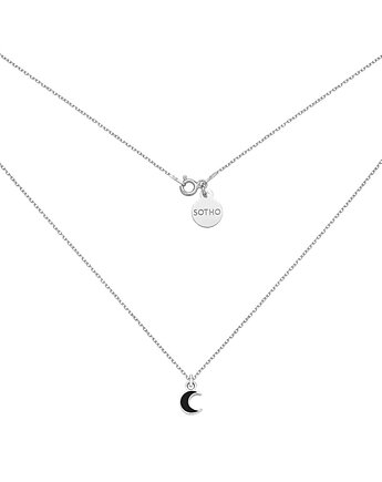 Srebrny naszyjnik z czarnym księżycem, OSOBY - Prezent dla siostry