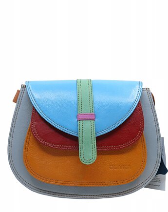 Torebka damska na ramię skórzana pojemna kolorowa ze skrawków eko OLIVKA, Olivka Warsaw