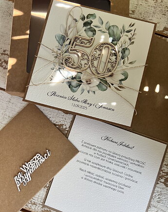 Wyjątkowa kartka ręcznie robiona z okazji 50 rocznicy ślubu, sorte
