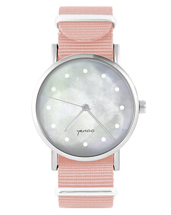 Zegarek - Szary - brzoskwiniowy róż, yenoo