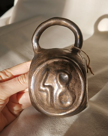 Kubek kettlebell  złoty - 48 kg, szkliwiona_art